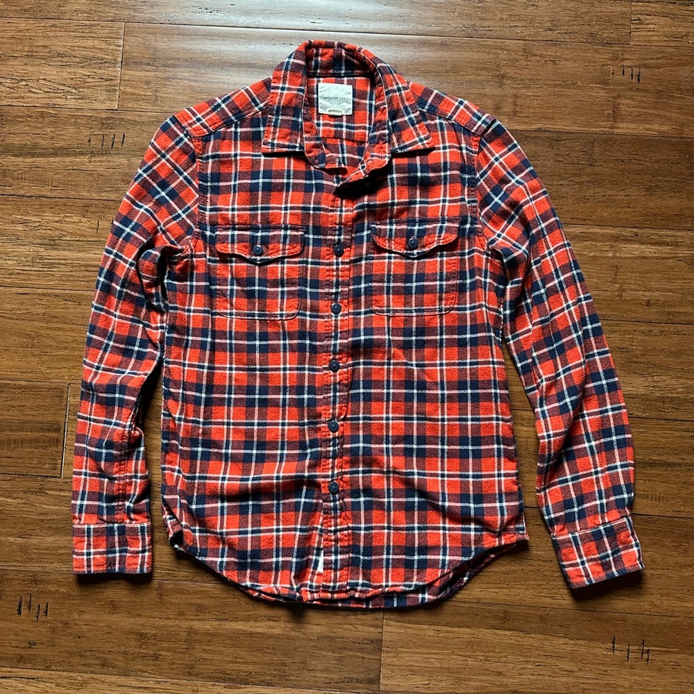 American Eagle plaid button-up